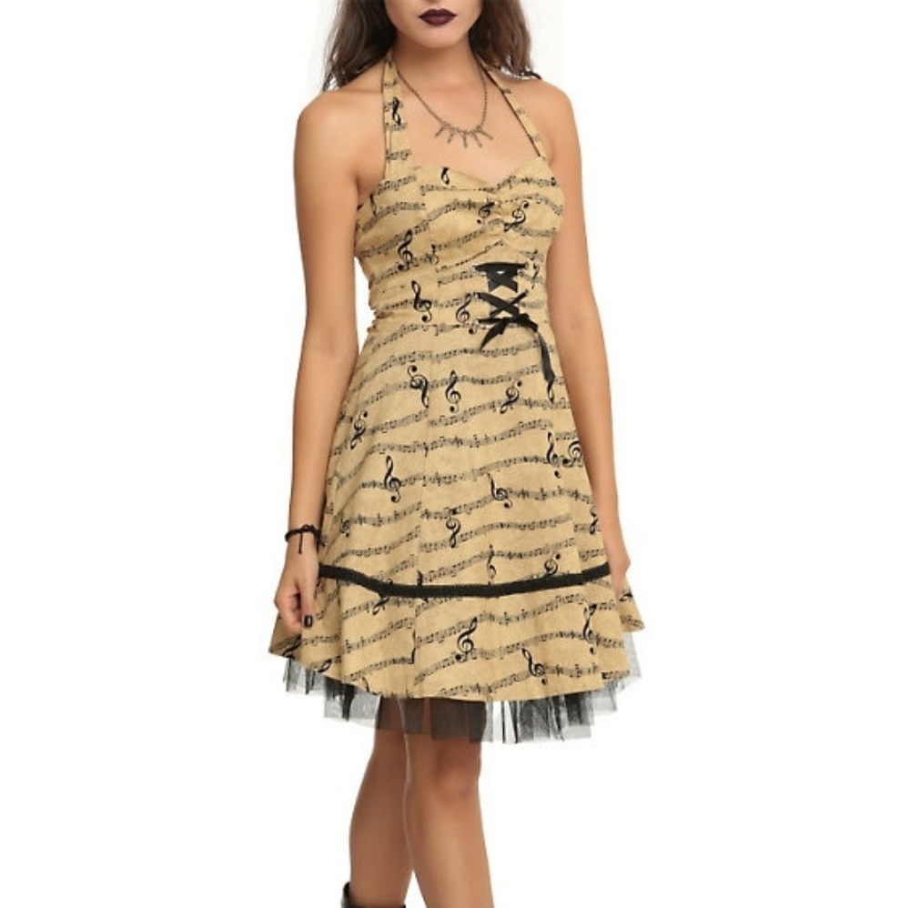 Hot Topic Music Note Halter Dress
